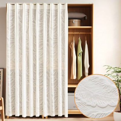 柜子免打孔遮挡帘开放式门帘鞋柜书柜橱柜置物架魔术贴防尘帘纱帘图4