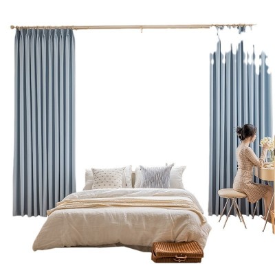 卧室飘窗小窗户窗帘罗马杆一整套免打孔安装现在简约轻奢遮光窗帘图4