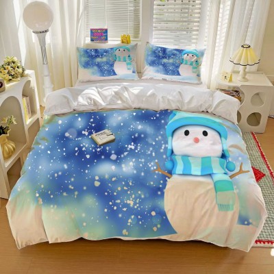 厂家跨境外贸床上用品三件套床单被套枕套二件套磨毛布加厚图3