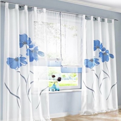 厂家销售垂直喷花窗帘 现代简约卧室客厅涤纱垂直帘