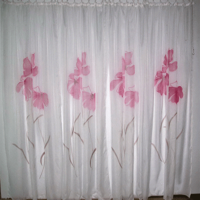 厂家销售垂直喷花窗帘 现代简约卧室客厅涤纱垂直帘图3