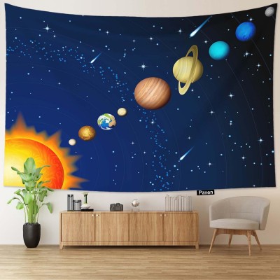 银河外太空太阳能系统壁挂挂毯男孩女孩卧室客厅宿舍装饰厂家直销图5