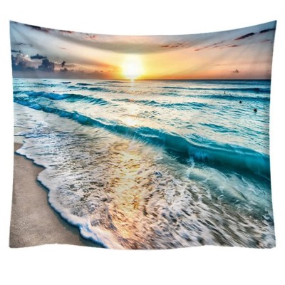 沙滩海洋风景挂毯挂太阳海景景观挂毯窗户挂毯卧室客厅家居装饰