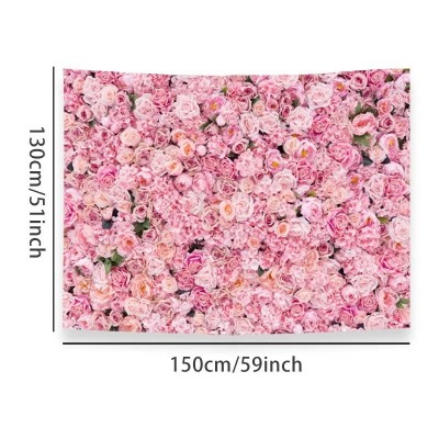 浅红玫瑰艺术唯美花挂毯壁挂房间装饰宿舍卧室家居装饰亚马逊专供图2