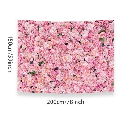 浅红玫瑰艺术唯美花挂毯壁挂房间装饰宿舍卧室家居装饰亚马逊专供图3
