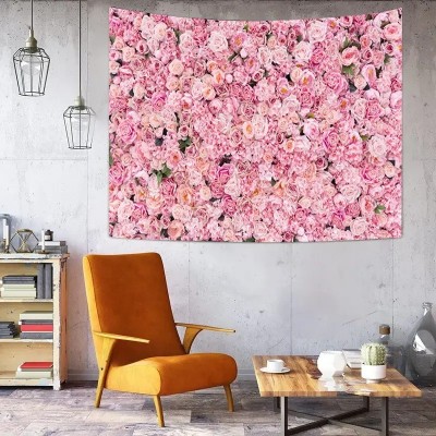 浅红玫瑰艺术唯美花挂毯壁挂房间装饰宿舍卧室家居装饰亚马逊专供图4