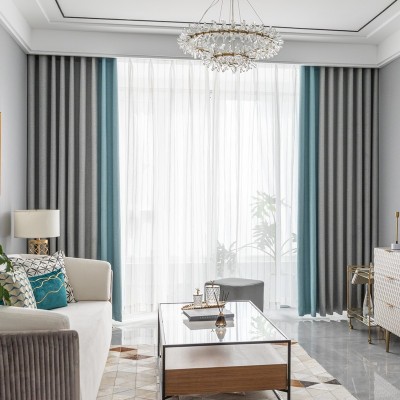 现代简约纯色棉麻遮光窗帘布料客厅卧室书房飘窗办公室窗帘成品图2