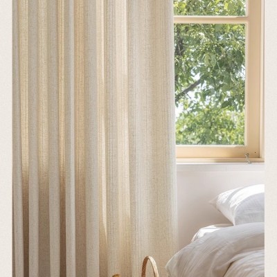 新款棉麻窗帘客厅卧室阳台书房飘窗透光不透人窗纱厚纱帘成品扶苏图4