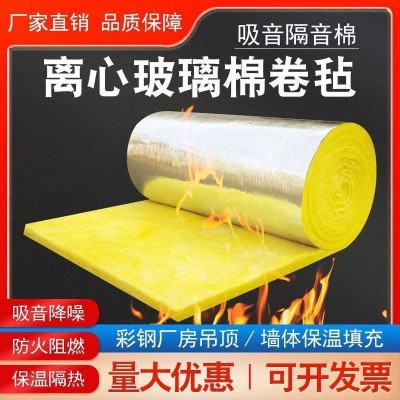【高效保温】玻璃棉卷毡隔音阻燃隔热大鹏防火棉屋顶隔热保温