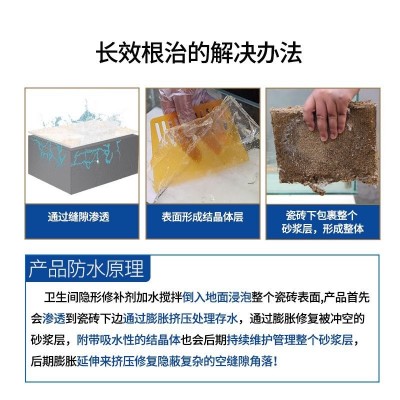 免砸砖防水渗透剂防水胶卫生间漏水透明胶厕所地面透明补漏胶2kg图4