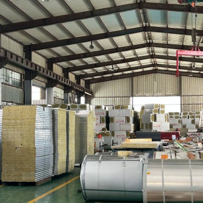 防火岩棉板无尘车间吊顶硫氧镁净化板不老泡沫板隔墙板岩棉夹心板图4