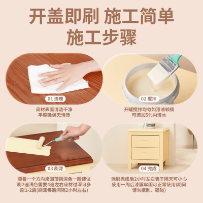 水性木器漆木质家具改色漆柜子木门翻新漆涂料油漆内墙防霉乳胶漆图4