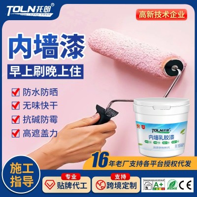 跨境外贸家用自刷乳胶漆白漆墙面漆内墙漆家居乳胶漆水性 液体涂料