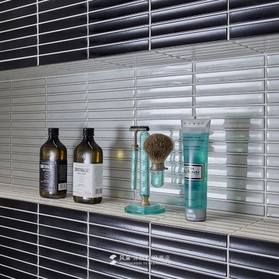 22.5*145月牙面窑变条形砖 长条形马赛克瓷砖 厨卫墙面装饰锦砖图2