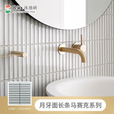 22.5*145月牙面窑变条形砖 长条形马赛克瓷砖 厨卫墙面装饰锦砖