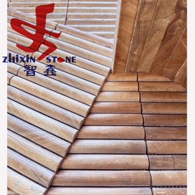 天然石材马赛克凹凸长条背景墙玄关大堂酒店包柱砖墙砖防火耐高温