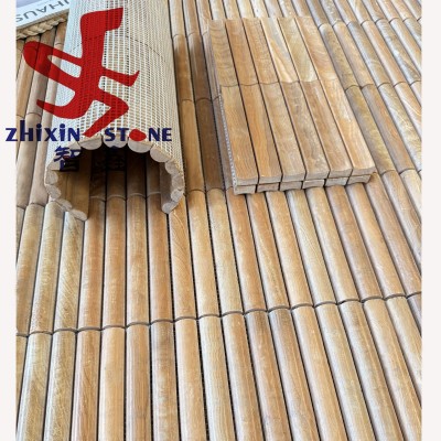 天然石材马赛克凹凸长条背景墙玄关大堂酒店包柱砖墙砖防火耐高温图3