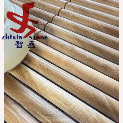 天然石材马赛克凹凸长条背景墙玄关大堂酒店包柱砖墙砖防火耐高温图2