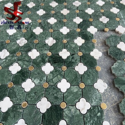 天然石材马赛克大理石厨房阳台浴室地砖不锈钢背景墙贴ins风装饰图3