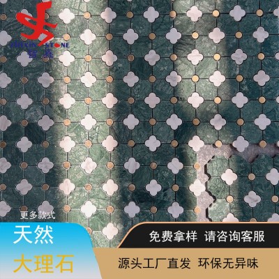 天然石材马赛克大理石厨房阳台浴室地砖不锈钢背景墙贴ins风装饰