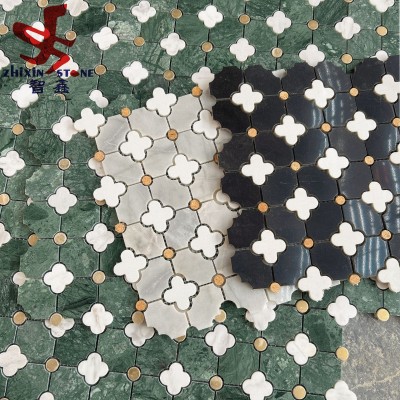 天然石材马赛克大理石厨房阳台浴室地砖不锈钢背景墙贴ins风装饰图2