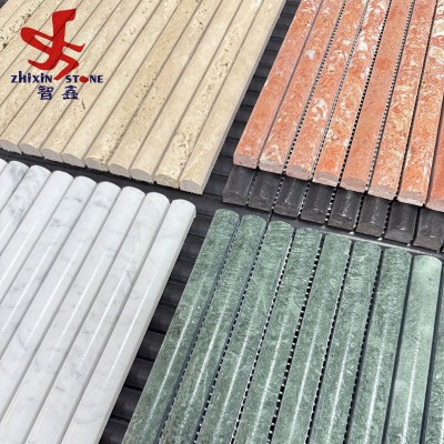 大理石材半圆弧马赛克民宿咖啡店吧台圆弧形包柱砖欧式古典内墙