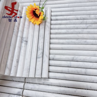 大理石材半圆弧马赛克民宿咖啡店吧台圆弧形包柱砖欧式古典内墙图3