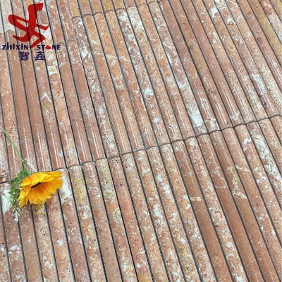 大理石材半圆弧马赛克民宿咖啡店吧台圆弧形包柱砖欧式古典内墙图5