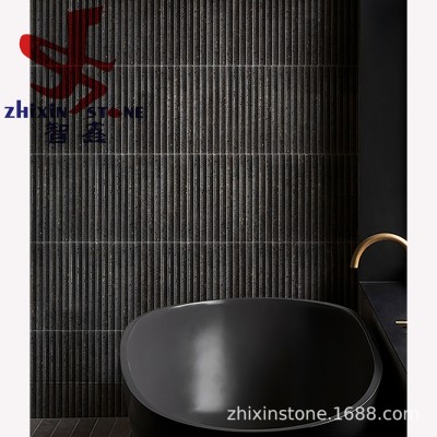 天然长条凹面石材马赛克瓷砖民宿酒吧咖啡吧台30X298新品火山岩图4