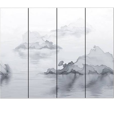 广东800x2600瓷砖地砖客厅背景墙砖爵士白连纹山水画岩板优等图5