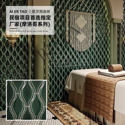 厂家现货陶瓷马赛克砖葫芦形拼图砖创意内外墙复古老式手工砖陶瓷图3