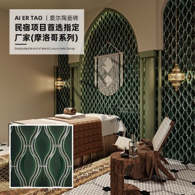 厂家现货陶瓷马赛克砖葫芦形拼图砖创意内外墙复古老式手工砖陶瓷图2