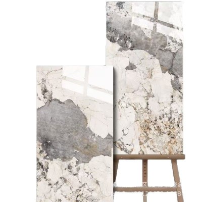 佛山亮面鱼肚金600x1200寒江雪大理石瓷砖客厅卫生间墙白色地板砖图5