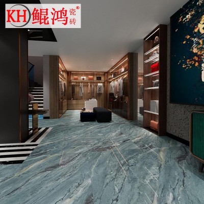 奢石通体大理石大板瓷砖900x1800客厅地砖酒店KTV高档防滑深色砖