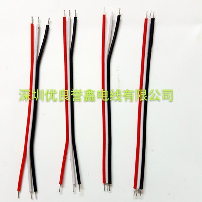 7/0.8红黑并线2P/3P/4PPVC连接线80mm两端剥皮开叉上锡2mm电子线图4