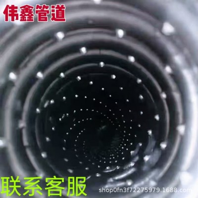 HDPE打孔包布硬式透水盲管市政渗水排水管单壁波纹管碳素打孔管图4