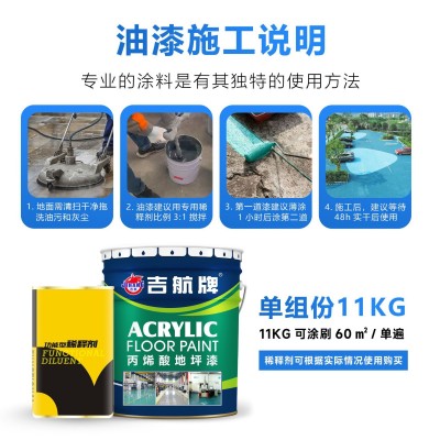 丙烯酸地坪漆水泥地面漆防滑耐磨工厂篮球场停车场地平漆防水防潮图5