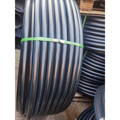 PE给水管PE100黑色带蓝条自来水管农田灌溉管工厂现货农田专用图4