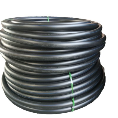 PE给水管PE100黑色带蓝条自来水管农田灌溉管工厂现货农田专用图2