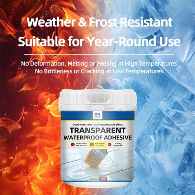 跨境专供英文版透明防水胶屋顶外墙补漏免砸砖丙烯酸纯丙防水材料图4