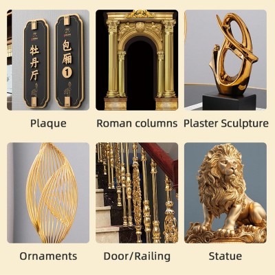 跨境水性金箔漆金粉漆金色艺术涂料金漆金色油漆门窗铁栏杆改色漆图5