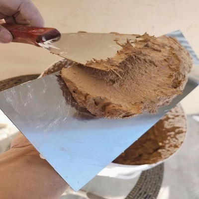 生态稻草漆室内外墙稻草泥乡村名宿肌理漆纸筋灰黄泥巴墙艺术涂料图2