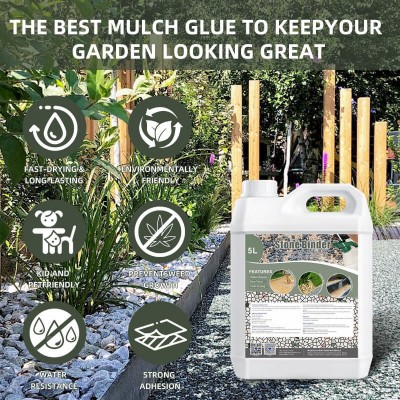 跨境亚马逊地膜胶庭院景观树皮岩石砾石胶覆盖胶树叶碎石固定粘剂图2