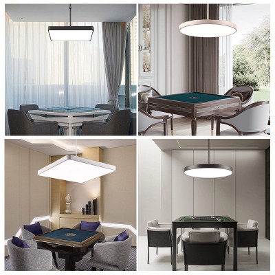 麻将灯伸缩升降吊灯超亮棋牌室麻将室专用店铺商用黑色方形照明灯图4