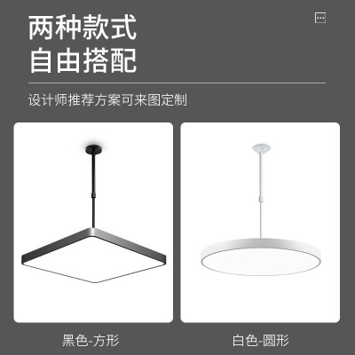 麻将灯伸缩升降吊灯超亮棋牌室麻将室专用店铺商用黑色方形照明灯图3