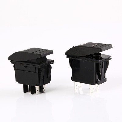 批发船型按键开关LED灯改装开关汽车游艇改装四脚开关插座一体图2