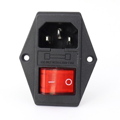 一体式AC电源插座AC-14-F16A带船型开关保险丝三合一组合卡式母座图5