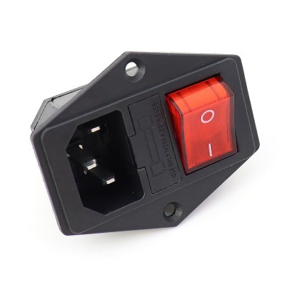 一体式AC电源插座AC-14-F16A带船型开关保险丝三合一组合卡式母座图3