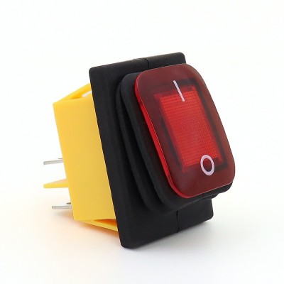 防尘防水船型开关KCD4带灯翘板4脚2档蒸煮炉开水桶大电流电源开关图2