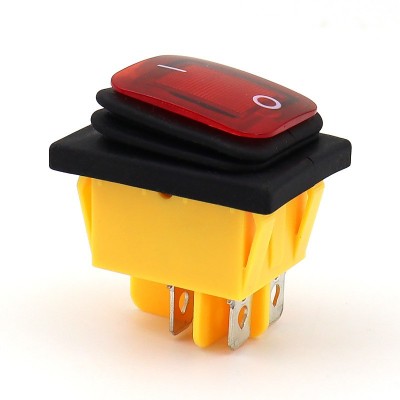 防尘防水船型开关KCD4带灯翘板4脚2档蒸煮炉开水桶大电流电源开关图4